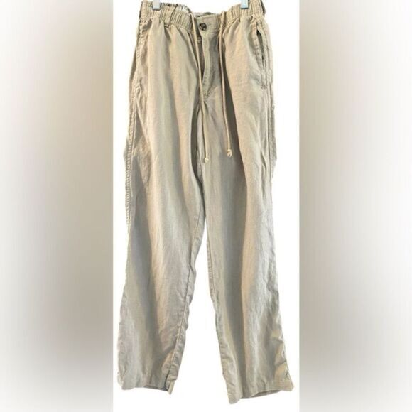 EUC 28 Palms Women’s Light Khaki/Cream Linen Pants Elastic Waist - Size Small/34 - Picture 1 of 7